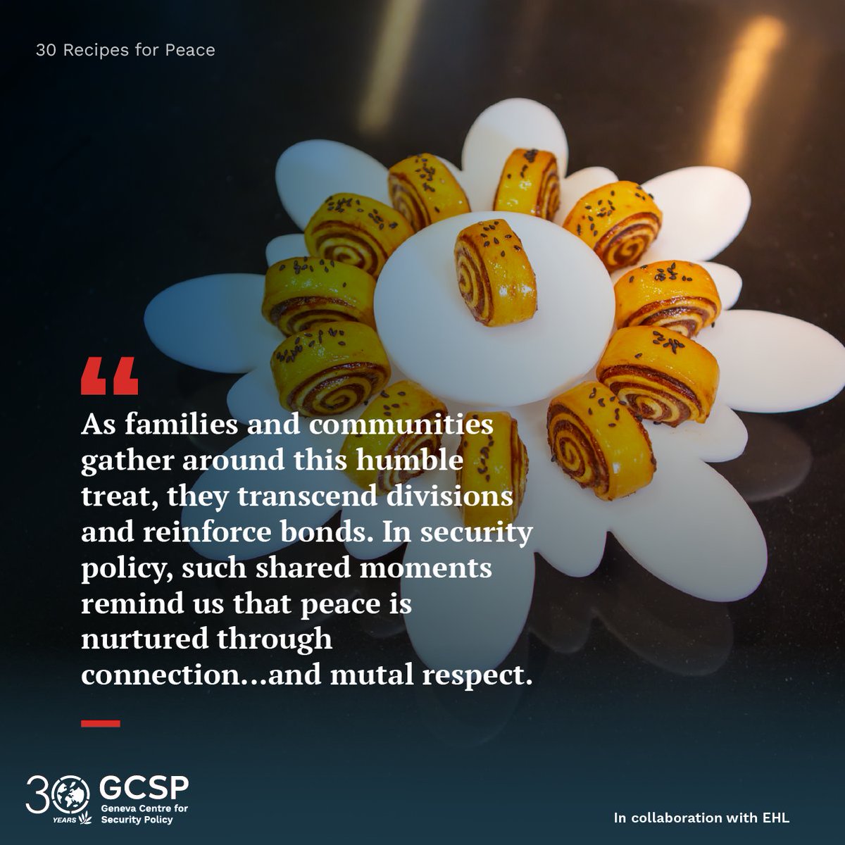TheGCSP's tweet image. To celebrate our 30th anniversary, we invited 30 @gcsp_alumni to share unique flavours from the culinary traditions of their home countries in a book: 30 Recipes for Peace 🕊️

📖 Learn more &amp;amp; order a copy of our book here: bit.ly/4lV3aC9