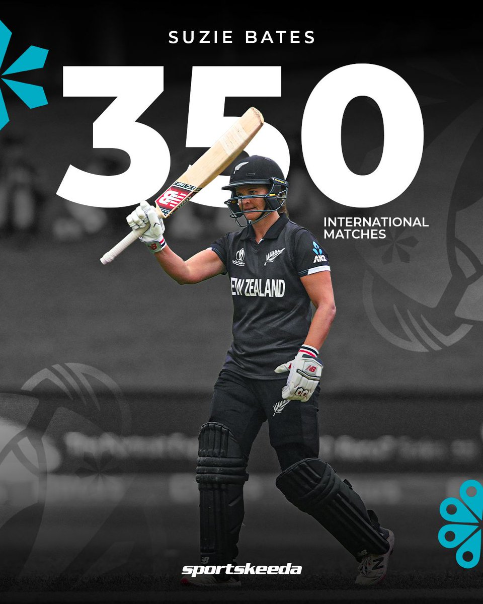 Sportskeeda's tweet image. Suzie Bates becomes the first woman cricketer to play 350 matches in international cricket. 👏

#Cricket #SuzieBates #CWC #Sportskeeda