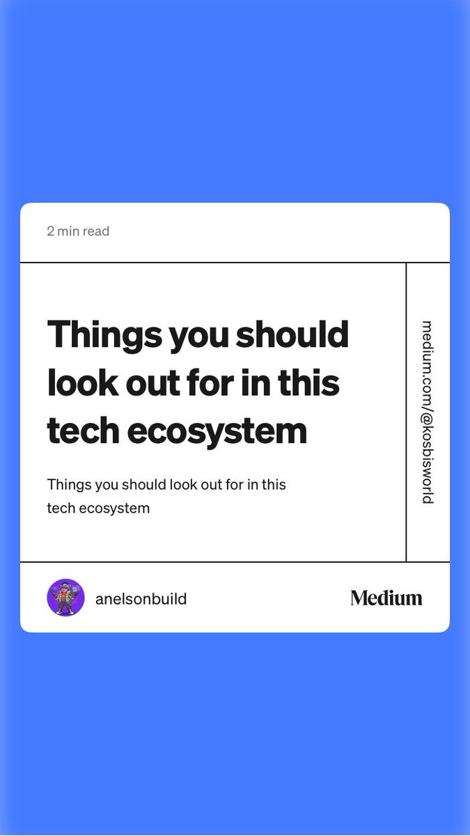anelsonbuild's tweet photo. “Things you should look out for in this tech ecosystem” by anelsonbuild

My own 2 cents  https://t.co/sx5W7umnAt https://t.co/0BzpdKzTXm