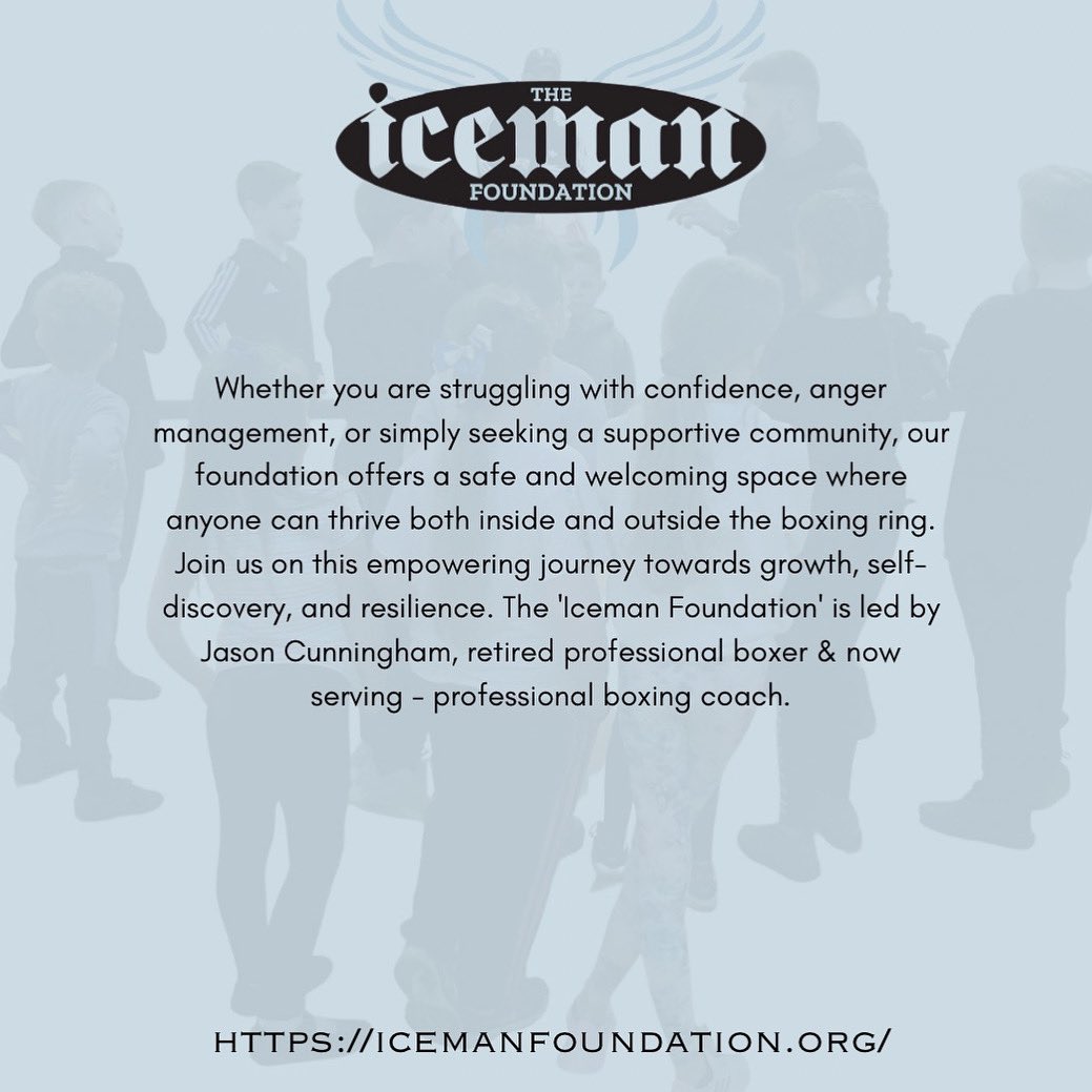 IcemanCIC's tweet photo. THE ICEMAN FOUNDATION 🥊 

#iceman #foundation #community #support https://t.co/YdGiJPEpXl