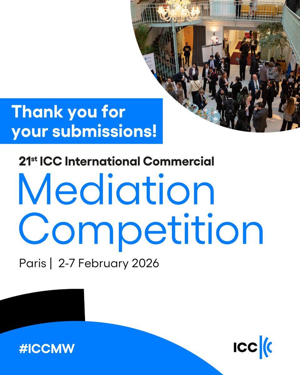 🌟 Thank you for your submission!

🌍 We are thrilled to have received such an incredible number of applications for the 21st ICC Mediation Competition. 

📬 Our team is now reviewing them carefully, and we’ll be in touch soon with the next steps. 

✨ Stay tuned!