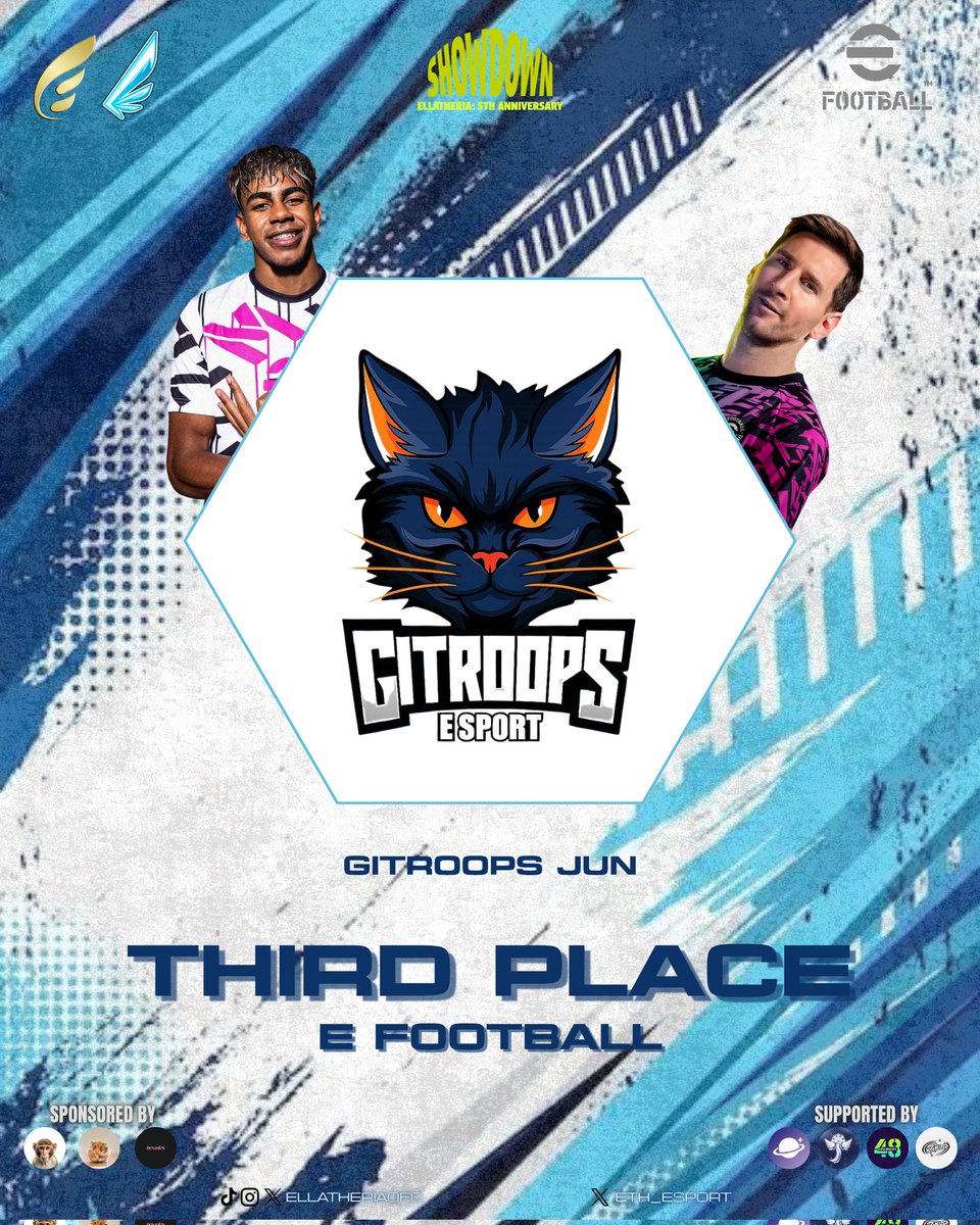 ETH_Esport's tweet image. 🏆 Champion Announcement – Efootball 🏆
Selamat kepada para juara dalam rangkaian Ellatheria: 5th Anniversary Showdown!

🥇 Juara 1:Ellatheria Tiannn
🥈 Juara 2:Cellineyours Soyaaa
🥉 Juara 3: Gitroops Jun

Terimakasih atas antusiasme kalian!🔥
#5parksOfHarmony
