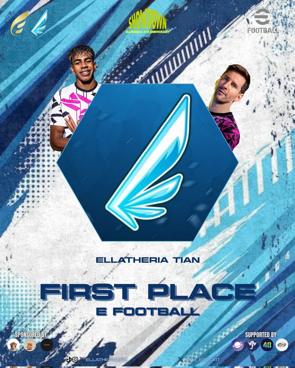 ETH_Esport's tweet image. 🏆 Champion Announcement – Efootball 🏆
Selamat kepada para juara dalam rangkaian Ellatheria: 5th Anniversary Showdown!

🥇 Juara 1:Ellatheria Tiannn
🥈 Juara 2:Cellineyours Soyaaa
🥉 Juara 3: Gitroops Jun

Terimakasih atas antusiasme kalian!🔥
#5parksOfHarmony