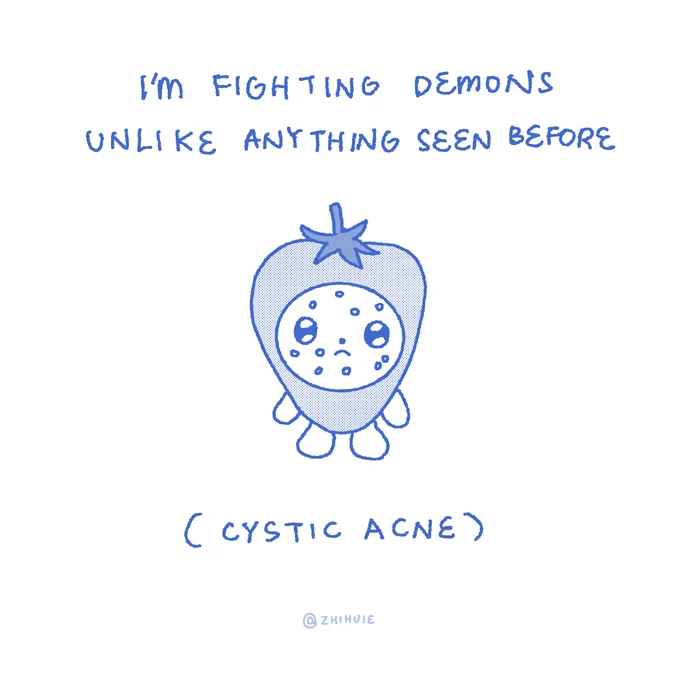 peachtober day 7: strawberry 🍓 

sometimes u just wake up and become a mother to 50 new cysts on your face 😍 