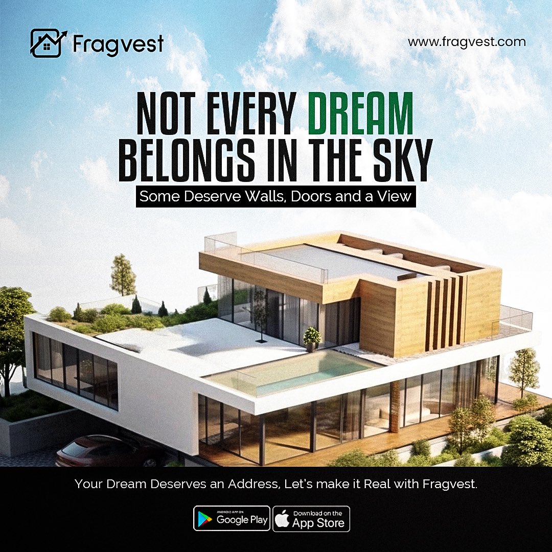 fragvest's tweet image. Some dreams aren’t meant to float, they’re meant to stand tall.
At Fragvest, we turn your real estate goals into something you can walk into, not just wish for. 🏡✨
👉 Download Fragvest on Google Play or the App Store.

#Fragvest #RealEstateMadeEasy #DreamHome