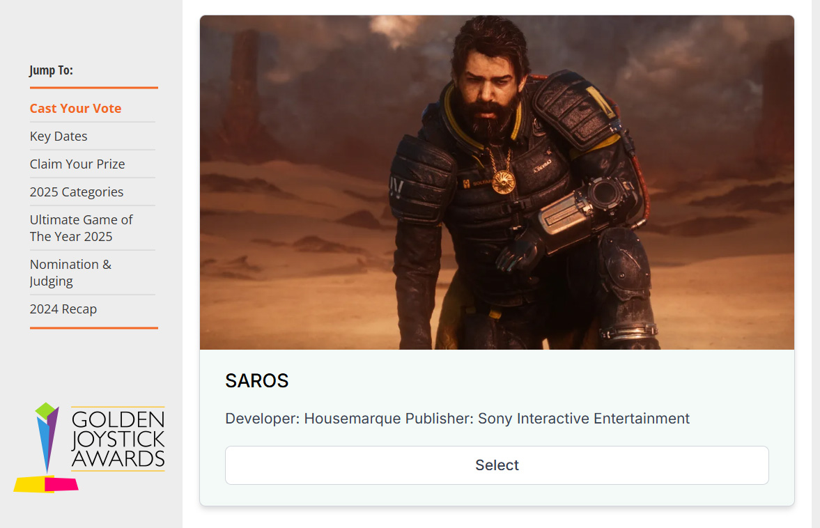 We´re nominated for the Golden Joystick Awards 2025, in the Most Wanted Game category. Cast your vote here: 

gamesradar.com/goldenjoystick…