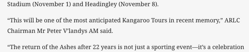 It is also one of the only Kangaroo tours in recent memory