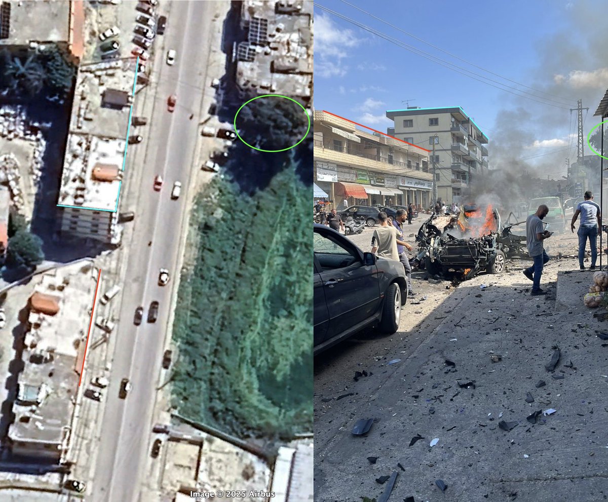 Aftermath of IDF airstrike on a vehicle in Nabatieh, Lebanon.
📍33.377455, 35.465198
<a href="/GeoConfirmed/">GeoConfirmed</a>