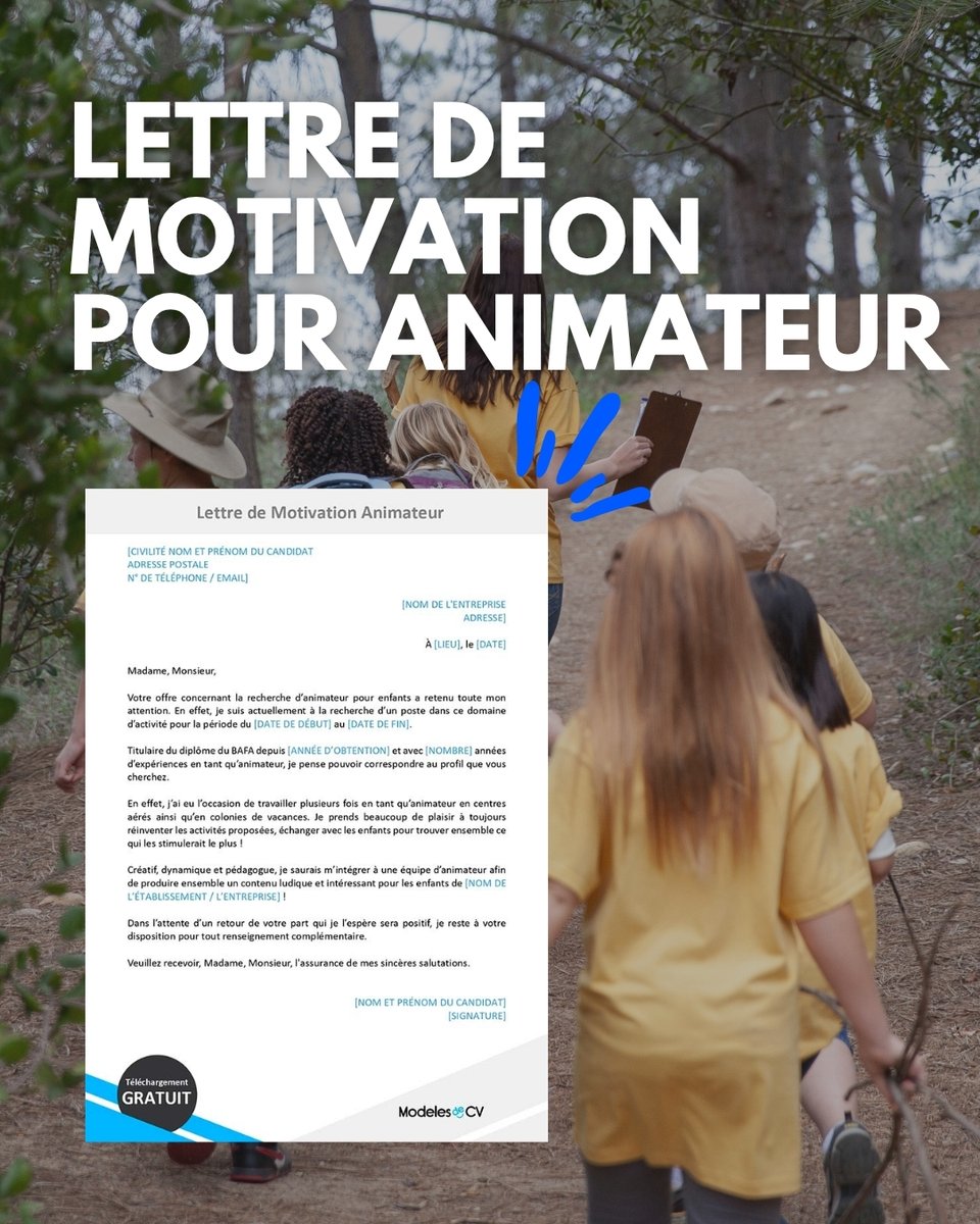 ModelesdeCV's tweet photo. 🎯 Vous cherchez un poste d’animateur ?

Découvrez un exemple de lettre de motivation à télécharger gratuitement 👉 https://t.co/RYaahUwx7w

#lettredemotivation #emploi #animateur #animation #modelesdecv https://t.co/I2lcS3Zymo