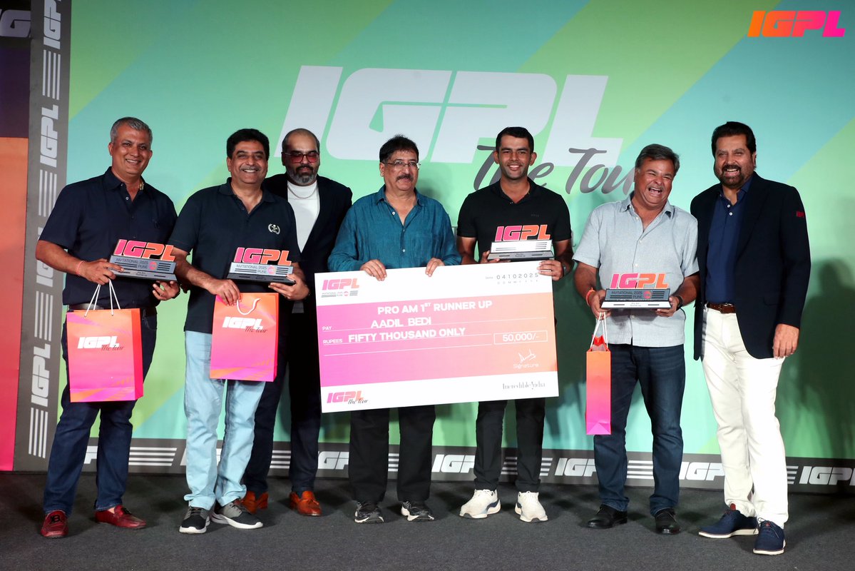Officialigpl's tweet image. From fairways to festivities, the Pro-Am Dinner lit up the night! 🌟

Here’s a look at the winners, the cheers, and the moments that defined the day. 🏆

#IGPL #GolfOn #GolfForAll