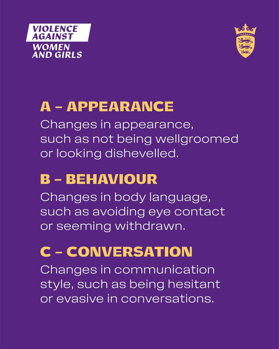 lvjourneaux's tweet image. It’s really important to raise awareness of the ongoing issue of violence against women and girls (VAWG) - @SODASam_ has worked with @GovJersey to raise awareness of #coercivecontrol as part of #domesticviolenceawarenessmonth with her ABC checklist ⬇️