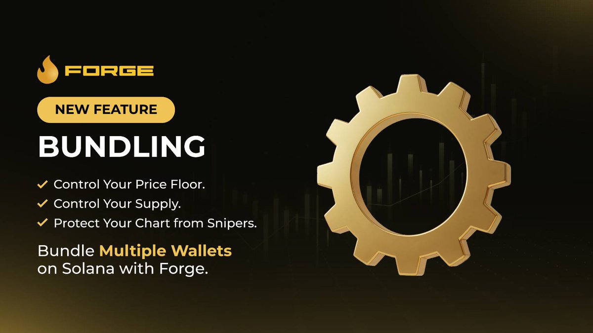 ForgeDeployBot's tweet image. 🚀 Bundling is now Live in Forge! 

✅️ Bundle up to 50 wallets 

✅️ Buy up to 75% supply 

✅️ Avoid cluster detection 

✅️ Anti-sniper protection 

✅️ Equal distribution between wallets - no more worrying about a wallet&apos;s place in the bundle queue 

✅️ FULL bonding…