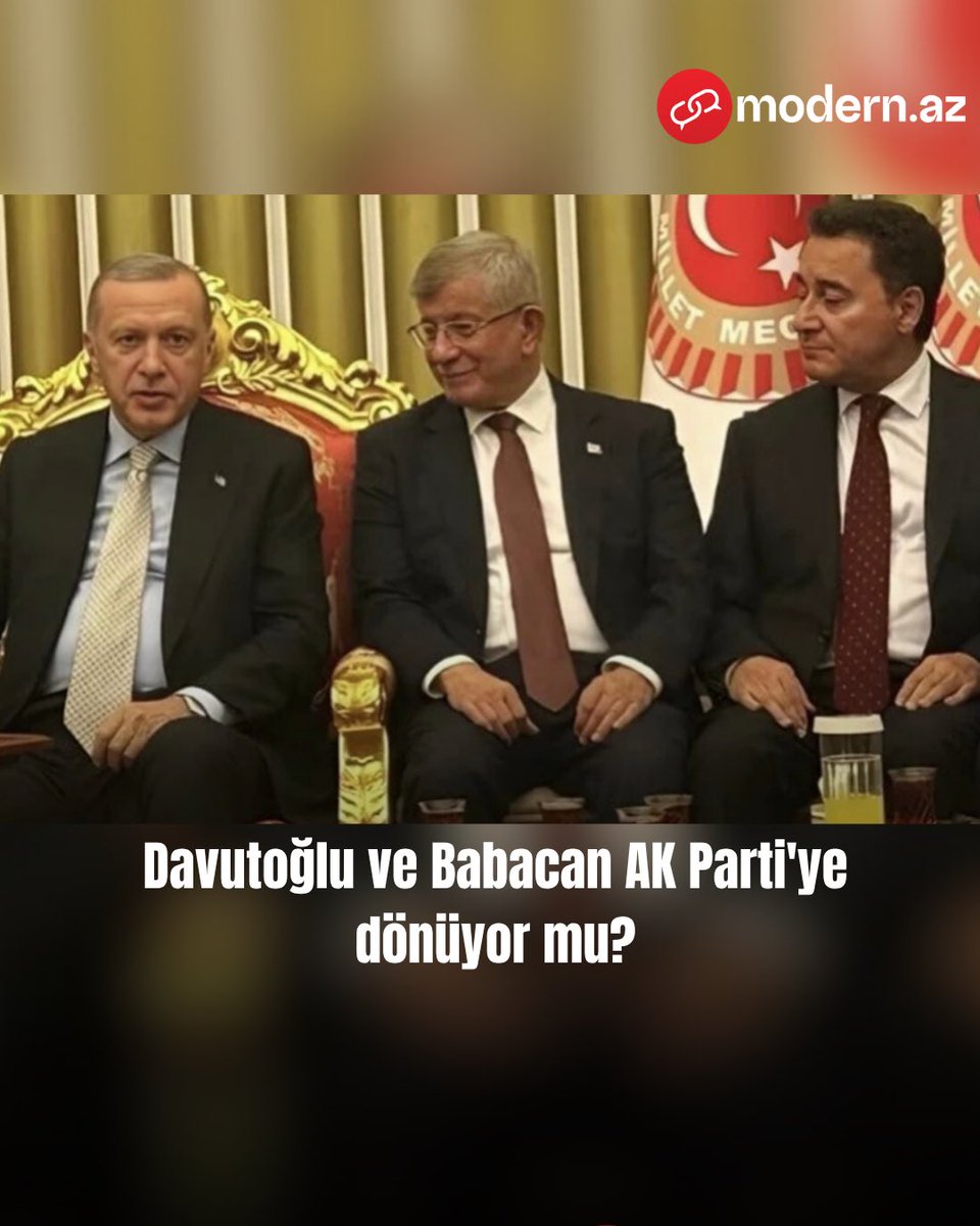 Davutoğlu ve Babacan AK Parti'ye dönüyor mu? - ÖZEL AÇIKLAMA

modern.az/tr/dunya/537028

<a href="/RTErdogan/">Recep Tayyip Erdoğan</a> <a href="/Akparti/">AK Parti</a> <a href="/samilayrim/">ŞAMİL AYRIM 🇹🇷</a> <a href="/Ahmet_Davutoglu/">Ahmet Davutoğlu</a> <a href="/alibabacan/">Ali Babacan</a>