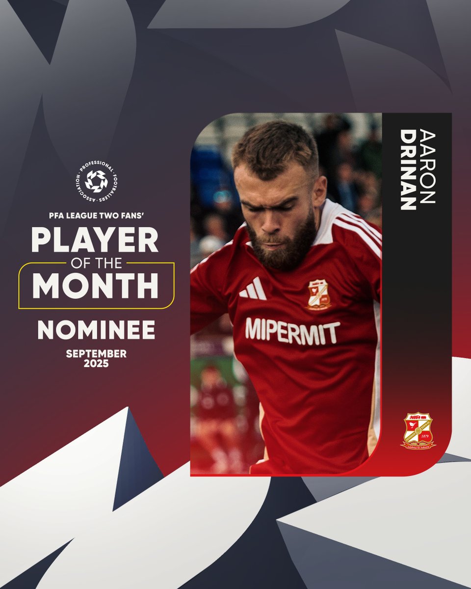 🔴⚪️ Aaron Drinan

Vote 🗳️➡️ linktr.ee/the.pfa

<a href="/Official_STFC/">Swindon Town Football Club</a>