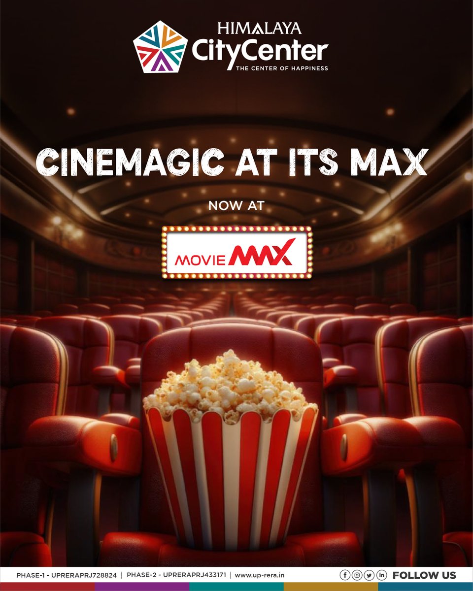 GroupHimalaya's tweet image. himalayacitycenter.com
RERA Registration No.: UPRERAPRJ728824
(Himalaya City Center Phase-1)
RERA Registration No.: UPRERAPRJ433171
(Himalaya City Center Phase-2)
up-rera.in

#MoviemaxExperience #EpicOnScreen #CinemaRedefined #HimalayaCityCenter #MovieNightsMaxed