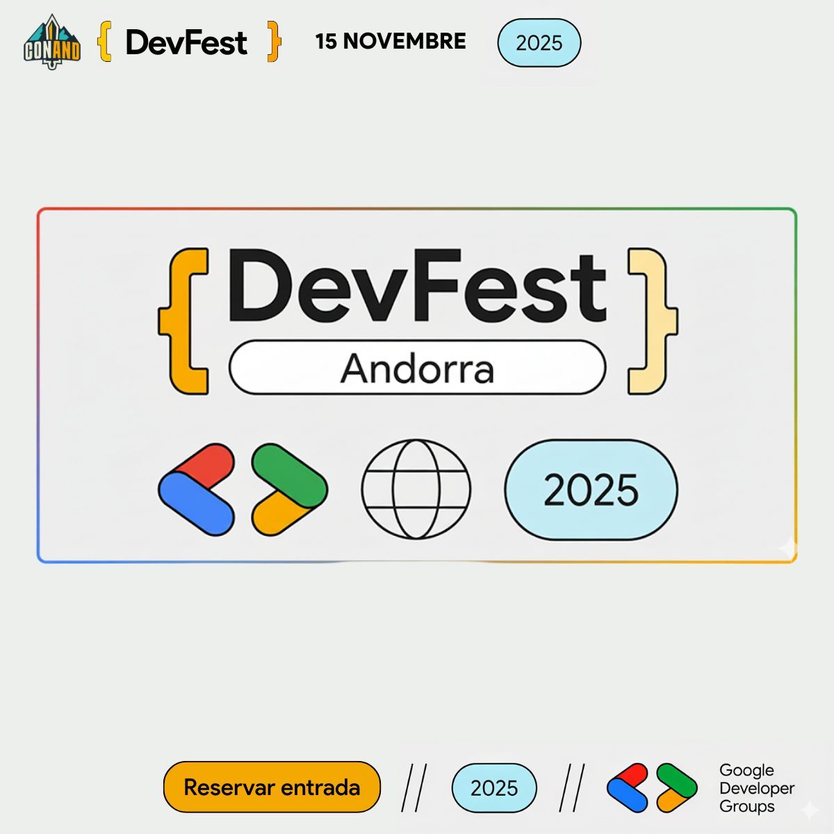C0NAND's tweet photo. 📣 Orgullosos d’anunciar que el DevFest Andorra forma part del programa oficial Google Developer Groups. 🌐

Una trobada global, amb essència local!

#DevFest #GoogleDevelopers #GDGAndorra https://t.co/y8xXOXhXhZ
