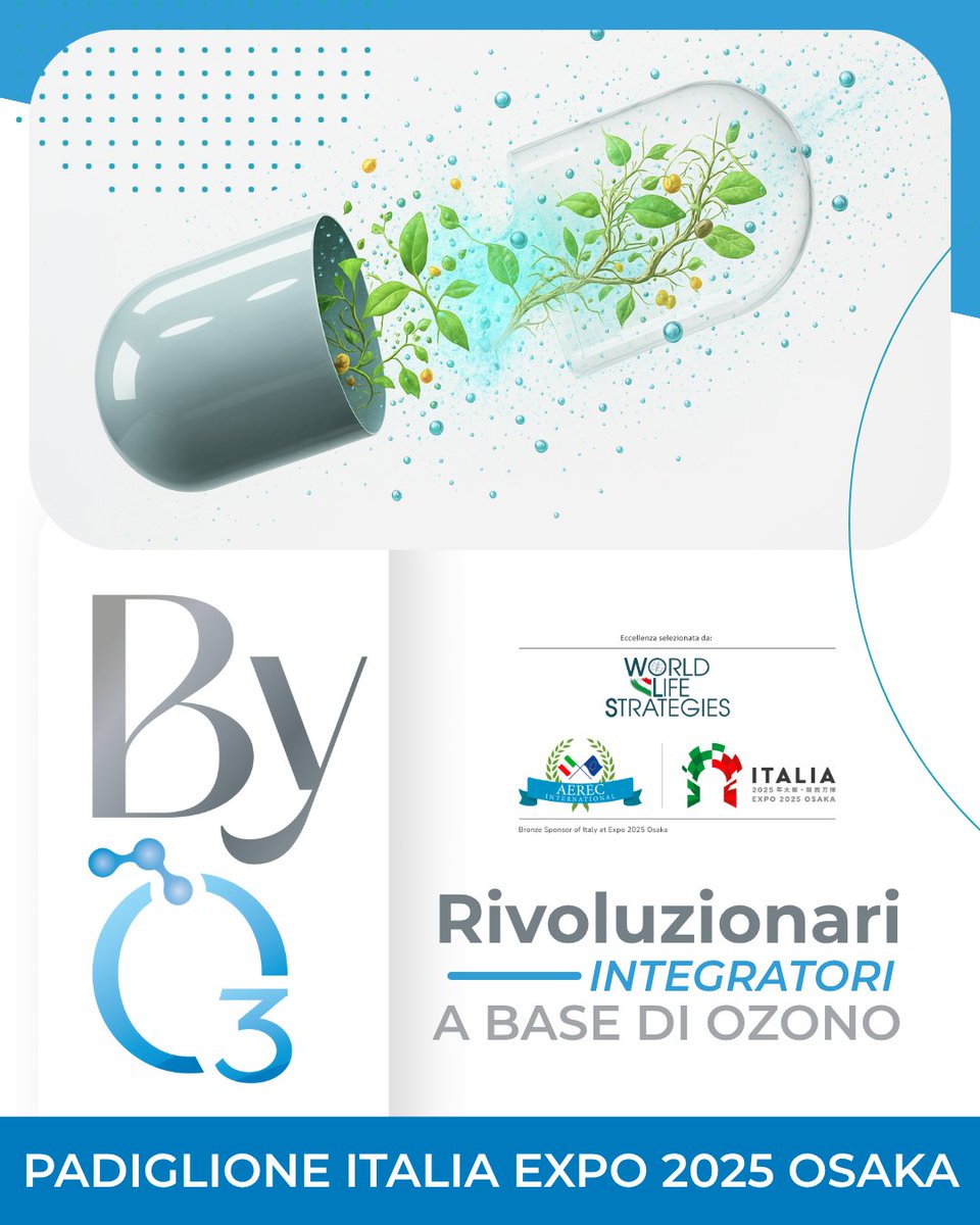 AerecSocial's tweet photo. #ByO3 - Ozone Power Lab al Padiglione Italia – Expo 2025 Osaka con World Life Strategies.

Innovazione e ricerca nel campo degli integratori nutraceutici a base di #ozono, per un #BENEssere naturale e globale.

Scopri di più 👉 https://t.co/v5taiJQe9m
#Expo2025 #AEREC https://t.co/VjFgCORj4p