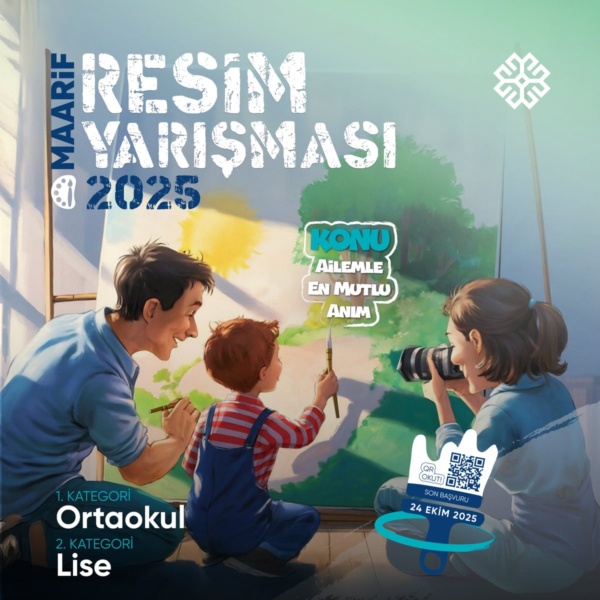 maarifaustria's tweet photo. 🎨 Maarif Resim Yarışması Başlıyoorr! 📢

📌 Tema: Ailemle En Mutlu Anım

👩‍🎓Katılım: Ortaokul ve Lise Öğrencileri
🗓️Son Başvuru: 24 Ekim 2025

📲 Başvuru için: https://t.co/0rp4ixQ9u8
🖍 Hayallerini tuvale taşı, yeteneğini dünyayla paylaş! https://t.co/Tfqr3FZXwX