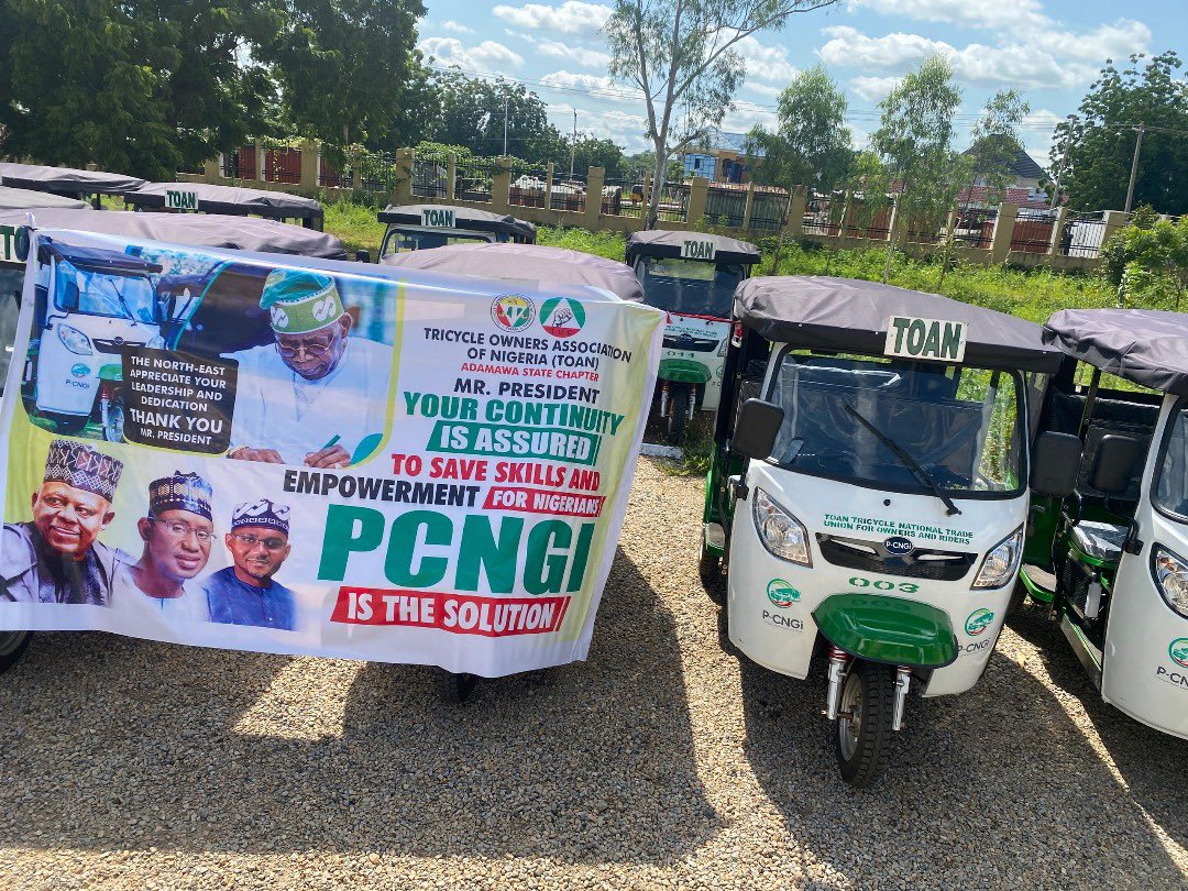 PCNGInitiative's tweet photo. PiCNG is pleased to announce that we have completed the handover exercise of tricycles to the Tricycle Owners Association of Nigeria (TOAN). 

Here are some highlights. https://t.co/qUFxI3n0FO
