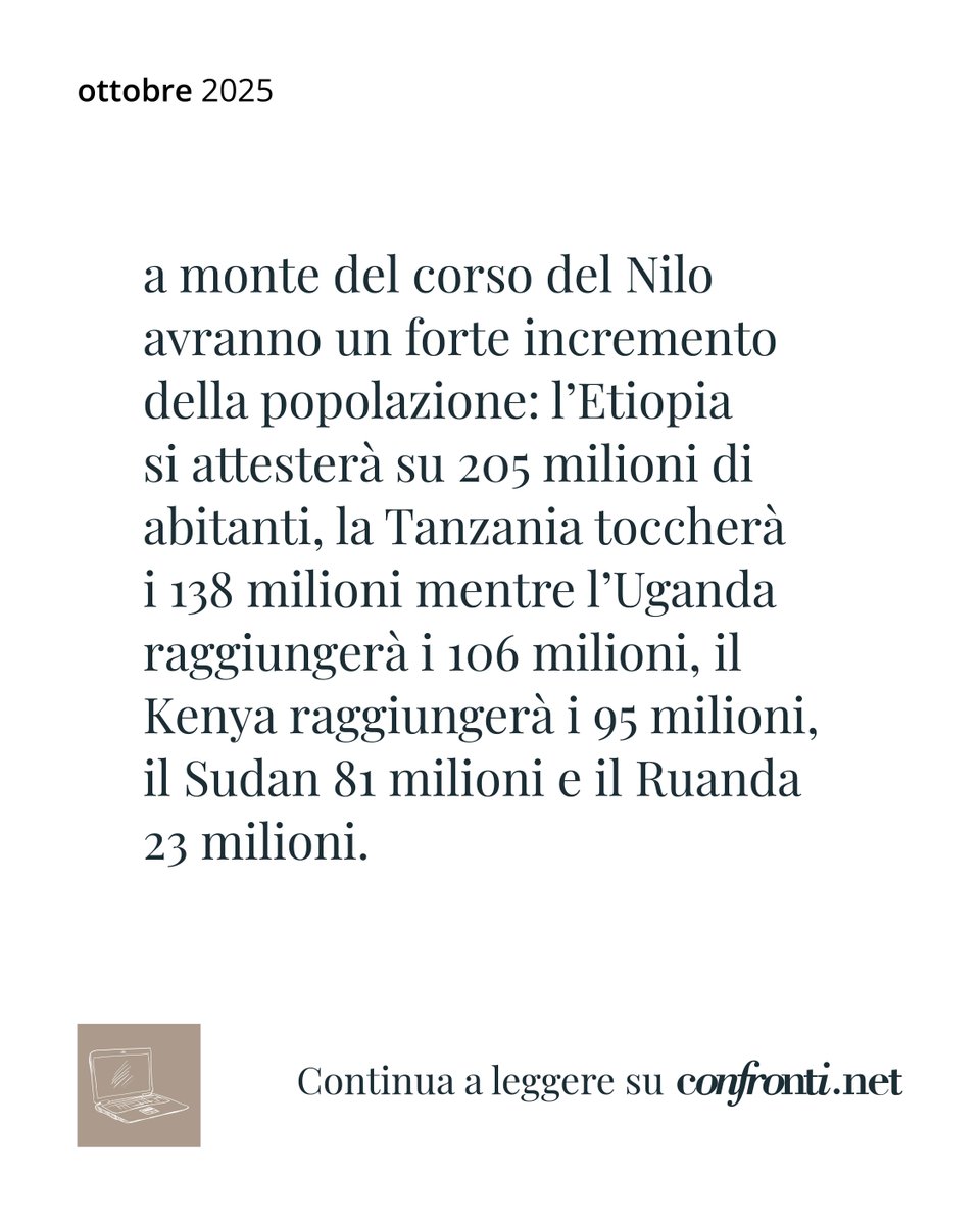 Mentre l’Africa orientale affronta crescita demografica e sfide climatiche, la Grande diga della Rinascita etiope segna una svolta cruciale nei rapporti di forza sull’acqua del Nilo. 

Leggi l'articolo di Enzo Nucci: confronti.net/2025/10/e-la-g…