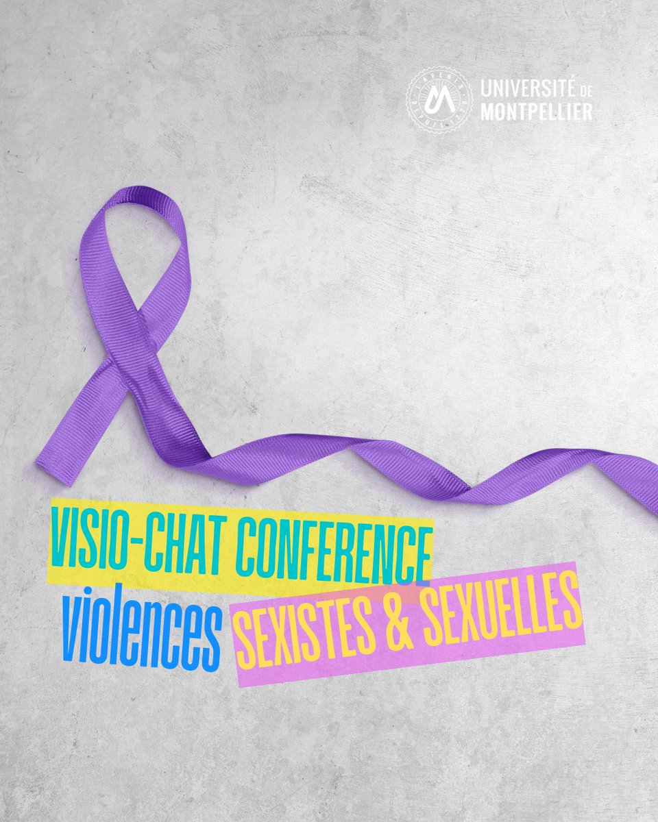 #VSS 🫷 Comprendre et prévenir les Violences Sexistes et Sexuelles  🫷
🗣️ Conférence Visio-tchat
📆 07 &amp; 08 octobre
🗞️ Programme : identifier les violences, les prévenir, comment agir face à une situation de VSS...
📌 Inscriptions : umontpellier.fr/agenda/visio-t…