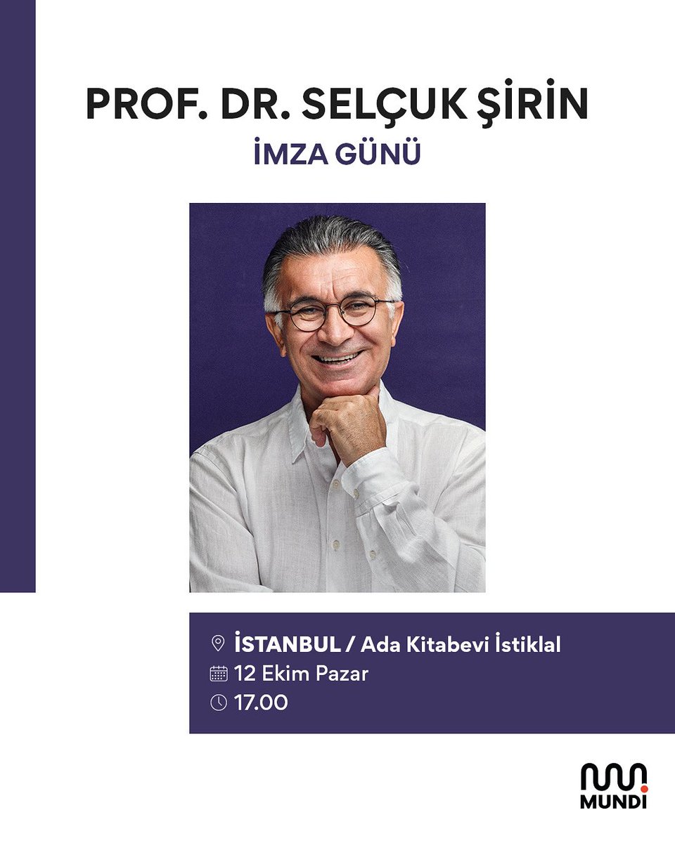 Selçuk Şirin, 12 Ekim Pazar günü, saat 17.00’de Ada Kitabevi, İstiklâl’de okurlarıyla buluşacak.
