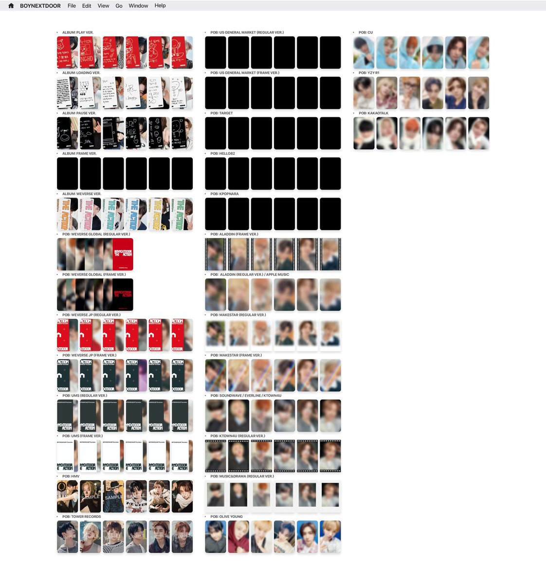 BOYNEXTDOOR The Action ✔️特典 一覧 🏷️メンバー選択 🏷️セット