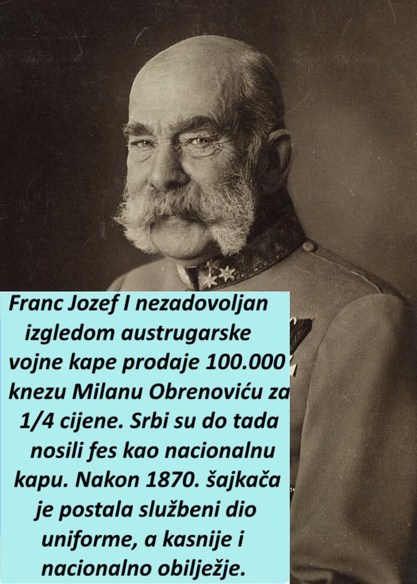 Scorpio (@2secondo2) on Twitter photo <a href="/lazkrozlaz/">Zdenko Prelec STUDIO G-6</a> Šajkača nije srpska tradicija nego je to turski fes. Da ta kapa nije bila ružna Francu Ferdinandu tko zna kakva bi srpska kapa izgledala...vjerojatno bi bilo nešto orijentalno, najvjerojatnije fes. Znači ta ružna kapa kupljena u 1/4 cijene postala srpski nacionalni simbol. <a href="/lazkrozlaz/">Zdenko Prelec STUDIO G-6</a> Šajkača nije srpska tradicija nego je to turski fes. Da ta kapa nije bila ružna Francu Ferdinandu tko zna kakva bi srpska kapa izgledala...vjerojatno bi bilo nešto orijentalno, najvjerojatnije fes. Znači ta ružna kapa kupljena u 1/4 cijene postala srpski nacionalni simbol.