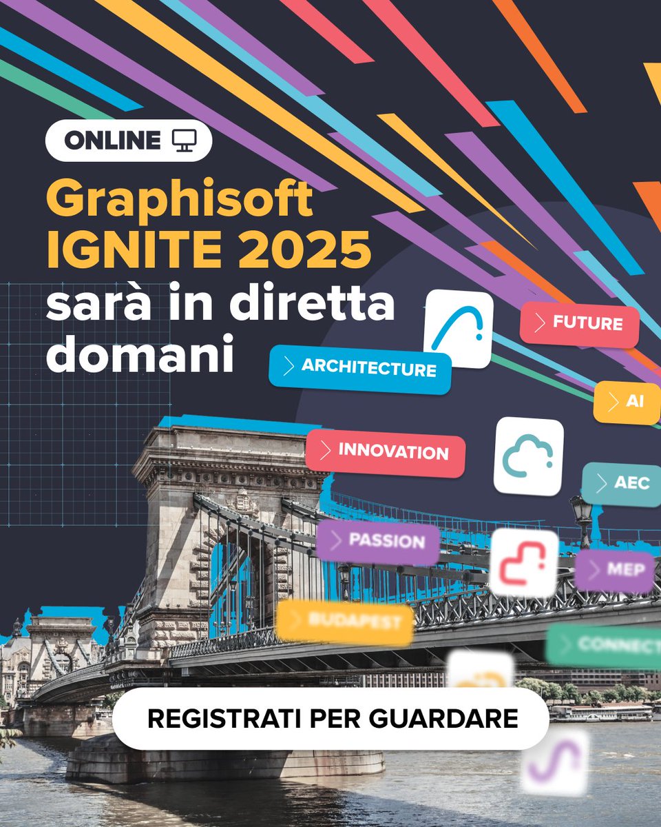 Partecipa a Graphisoft IGNITE e vivi l’esperienza dal vivo — registrati ora per seguire le prossime sessioni e imparare dai principali innovatori AEC di tutto il mondo.
🌟Lingua: Inglese
🔗 Registrati:
bit.ly/4mNLbOo

#GraphisoftIGNITE2025 #BIM #AEC #AI