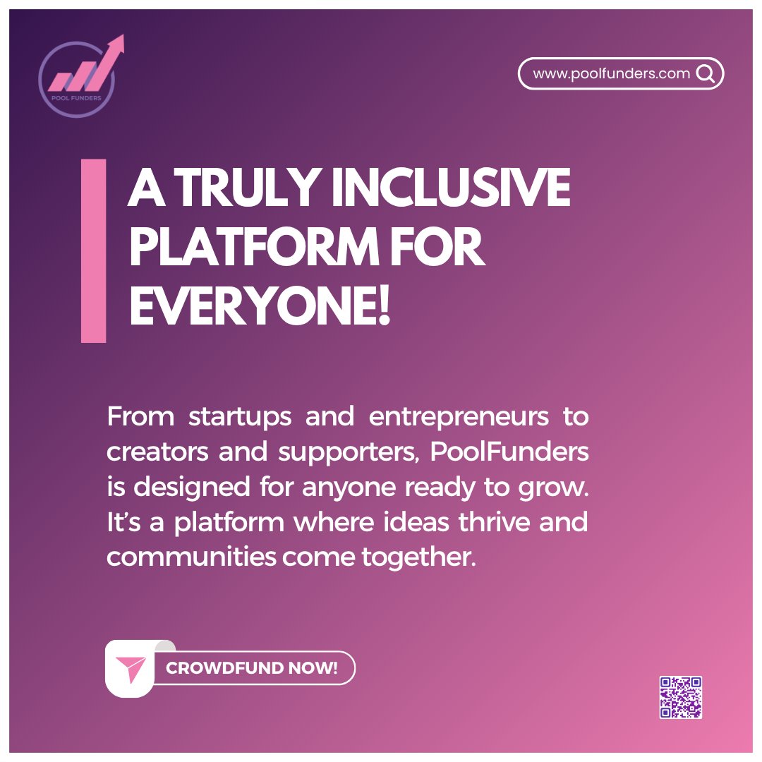 A TRULY INCLUSIVE PLATFORM FOR EVERYONE!
.
➡️ Visit Us: poolfunders.com
➡️Start your campaign: lnkd.in/gpmNzbsP
➡️Join us: t.me/poolfunders
.
#PoolFunders #Crowdfunding #Startups #Creativity #Technology #Creators #Rewarding #Funding #Nomiddleman