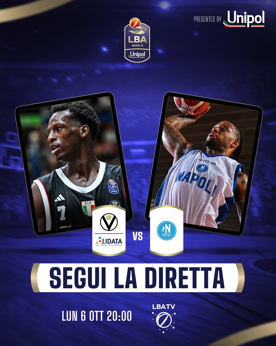 LegaBasketA's tweet photo. Questa sera la @VirtusBo celebrerà davanti al suo pubblico la vittoria dello Scudetto 2025🏆

📺 LIVE dalle 19.40 con Tommaso Marino su LBATV per raccontarvi la sfida contro @basket_napoli!

Abbonati subito 📲 https://t.co/3MfTBDGBOM

#LBATV #GamedayEveryday https://t.co/oG9BVhawFP