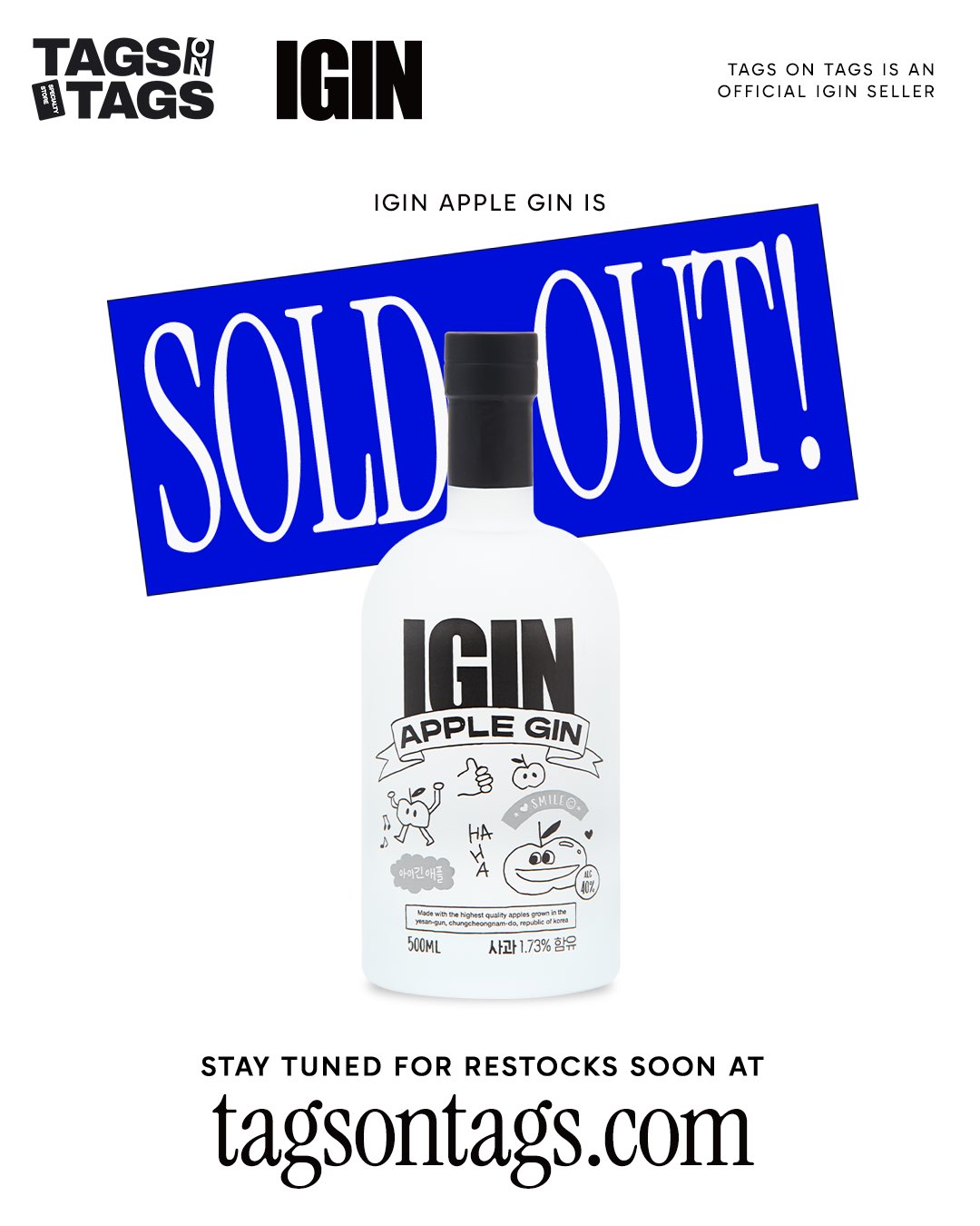 その他 IGIN APPLE GIN 500ml (Original & Spring) IGIN APPLE GIN