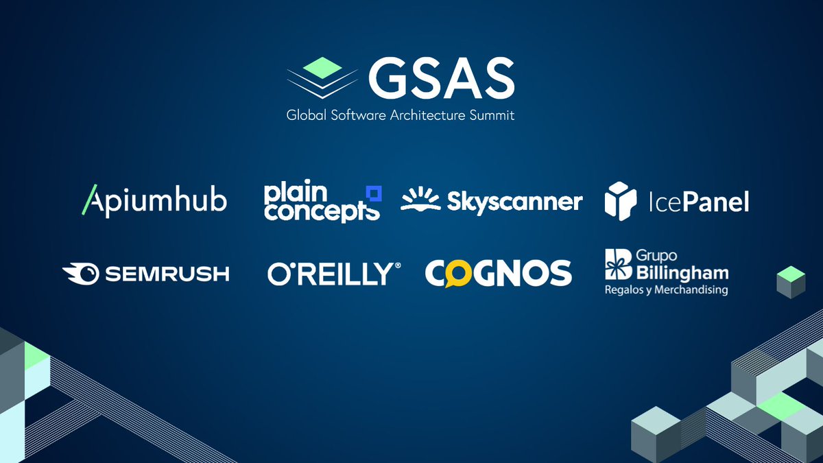 gsas_io's tweet image. We’re excited to introduce the amazing sponsors supporting this year’s Global Software Architecture Summit! 👏  @Apium_hub @plainconcepts @Skyscanner @semrush @ice_panel @OReillyMedia @GrupoBillingham #GSAS25 #TechEvent