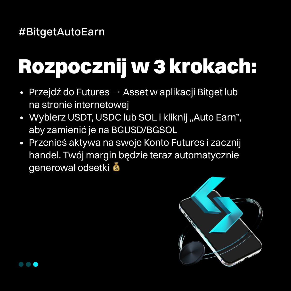 Czy wiesz, że dzięki #BitgetAutoEarn Twój margin może zarabiać 24/7, nawet gdy śpisz? 😴💰

Ustaw, zapomnij i patrz, jak rośnie kapitał 💹

#HandlujMądrze z Bitget ➡️bitget.com/pl/earning/ear…