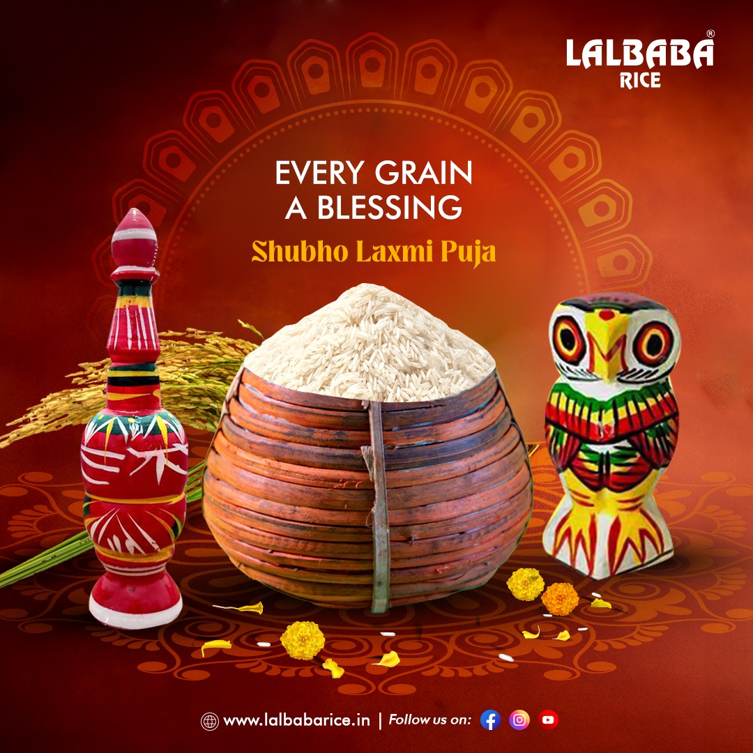 Every diya you light, every bhog you offer carries a wish for prosperity.
May your Laxmi Puja be blessed with purity in every grain of Lalbaba Rice.
Pure. Blessed. Prosperous.

#LalbabaRice #LaxmiPuja