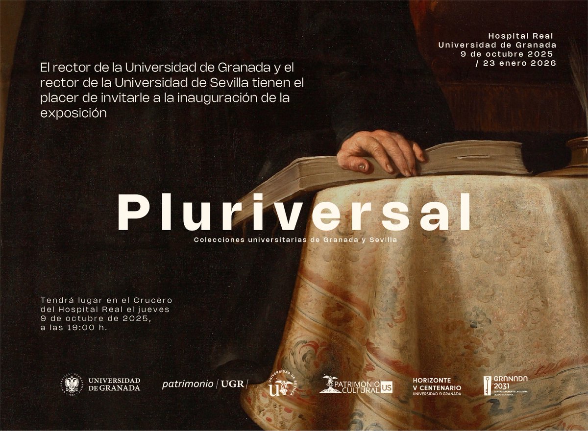 Patrimonio_UGR's tweet photo. #ExposicionesUGR | Esta semana tenemos un evento al que invitarte. No es un evento cualquiera, vamos de la mano con la Universidad de Sevilla a hablar de nuestro patrimonio en una exposición
Toma nota: #PLURIVERSAL
@CanalUGR | @unisevilla | @CICUS_
https://t.co/CbepO2HF7z https://t.co/QZtc8spkG7