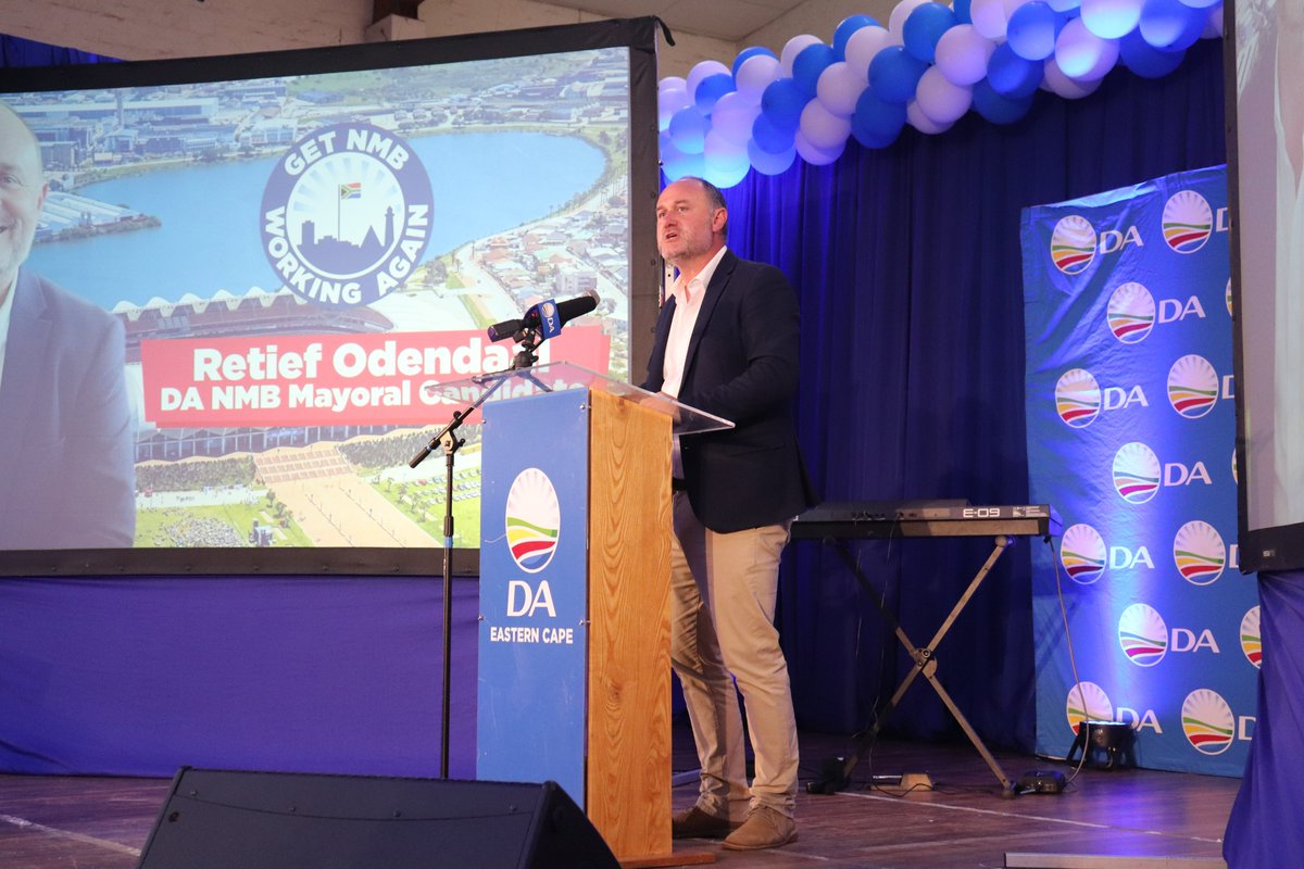 DAEasternCape's tweet image. 💙 Today marked a powerful moment for Nelson Mandela Bay as DA Mayoral Candidate Retief Odendaal officially launched his vision to #GetNMBWorkingAgain.

From restoring service delivery to building a safe, growing, and well-run city, Retief laid out a clear plan to rebuild our