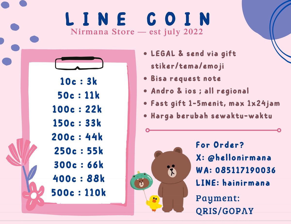 hellonirmana's tweet image. 𝐋𝐢𝐧𝐞 𝐂𝐨𝐢𝐧 𝐅𝐚𝐬𝐭 𝐆𝐢𝐟𝐭 𝟏-𝟓𝐦𝐞𝐧𝐢𝐭

— 𝘧𝘢𝘴𝘵 𝘳𝘦𝘴𝘱𝘰𝘯 𝘴𝘵𝘢𝘯𝘥𝘣𝘺 𝘥𝘪 𝘞𝘈
☎️ : wa.me/6285117190036
Line : line.me/ti/p/~hainirma…

Testimoni : bit.ly/3umNjrk