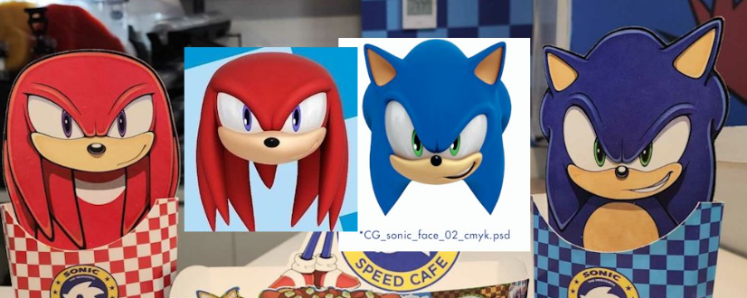 and btw anyone can tell which art is based on the other

in the knuckles image you can tell that by the focal length of the 3D art being the SAME