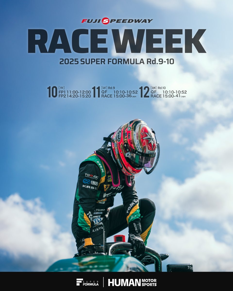 スーパーフォーミュラ公式 (@super_formula) on Twitter photo レース🗻ウィーク📣
10.10(金) 11(土) 12(日)
#SFormula Rd.9-10 FUJI
▷DRIVERS STANDINGS
🅿️1⃣ 95PTS <a href="/RaceSho/">坪井翔</a>
🅿️2⃣ 90PTS <a href="/ayumuiwasa_cars/">Ayumu Iwasa 岩佐歩夢</a>
🅿️3⃣ 87PTS <a href="/kakunoshin_ohta/">KAKUNOSHIN.O | 太田格之進</a> レース🗻ウィーク📣
10.10(金) 11(土) 12(日)
#SFormula Rd.9-10 FUJI
▷DRIVERS STANDINGS
🅿️1⃣ 95PTS <a href="/RaceSho/">坪井翔</a>
🅿️2⃣ 90PTS <a href="/ayumuiwasa_cars/">Ayumu Iwasa 岩佐歩夢</a>
🅿️3⃣ 87PTS <a href="/kakunoshin_ohta/">KAKUNOSHIN.O | 太田格之進</a>