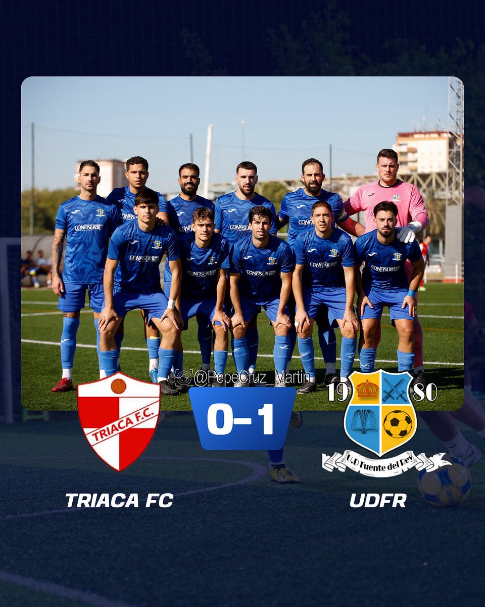 🔥 ¡Triunfo en el último suspiro! 🔥
Triaca FC 0-1 U.D. Fuente del Rey 💙
Los nuestros nunca se rindieron y lograron la victoria con un gol en los instantes finales 💪⚽️

#UDFR #VamosFuente #OrgulloAzul #NuncaNosRendimos