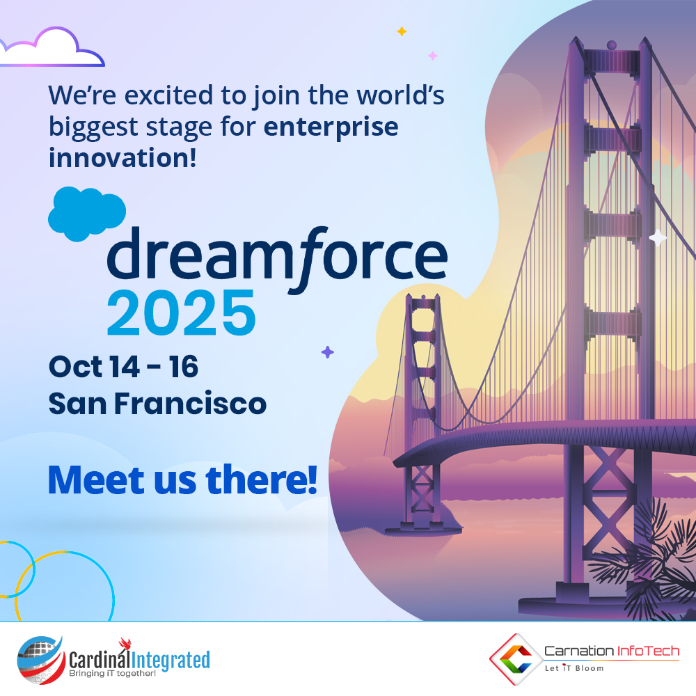 Int_Cardinal's tweet image. ✨ Just a few days left until Dreamforce 2025 begins!
We’re excited to join the world’s biggest stage for enterprise innovation.
📍 San Francisco | Oct 14–16
If you’re attending, let’s meet. DM us to book a meeting.
#df25 #dreamforce2025 #salesforce
