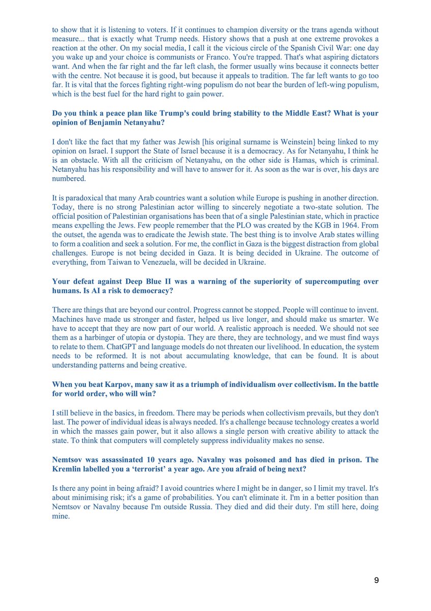 This interview of Gari Kasparov, published by <a href="/elmundoes/">EL MUNDO</a>, is worth being read by all European governments (including the EU officials) 
(courtesy translation)