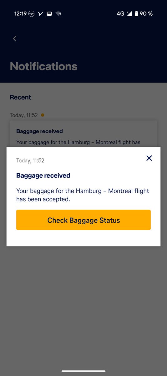On the importance of UI copy.. if it's "accepted", does this suggest my baggage had any chance to be "refused"? What would happen then?

Probably poor translation from the team at Lufthansa but these are the kind of details that we should sweat more as product designers.