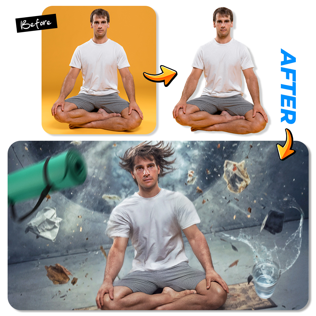 Moochie_Designs's tweet image. Before ⬇️ VS  After ⬇️ 

My submission for @thumbnails_101
Weekly Challenge #33  

Title: Yoga… But Every Location Gets Stranger