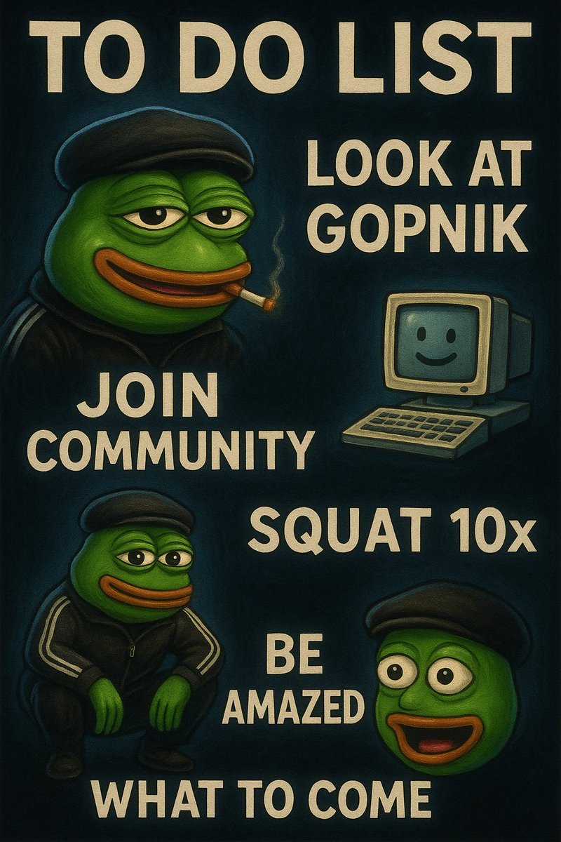 Maxim_Gopnik (@maximk1234) on Twitter photo 🚨 ⏰ CDA-ToDoList ‼️
Shitty Monday, but here comes the task for all the ignorant... no excuses, take the time. Newbies, get yourself a coffee, light a cigarette, and work through your to-do list.
gopnik-xrp.com
<a href="/GopnikXRPL/">Gopnik Xrpl</a> <a href="/crypto_queen_x/">XRP QUEEN🤍</a> <a href="/buuvva_/">buuvva</a> <a href="/CasinoSociety_/">Casino Society</a> 🚨 ⏰ CDA-ToDoList ‼️
Shitty Monday, but here comes the task for all the ignorant... no excuses, take the time. Newbies, get yourself a coffee, light a cigarette, and work through your to-do list.
gopnik-xrp.com
<a href="/GopnikXRPL/">Gopnik Xrpl</a> <a href="/crypto_queen_x/">XRP QUEEN🤍</a> <a href="/buuvva_/">buuvva</a> <a href="/CasinoSociety_/">Casino Society</a>