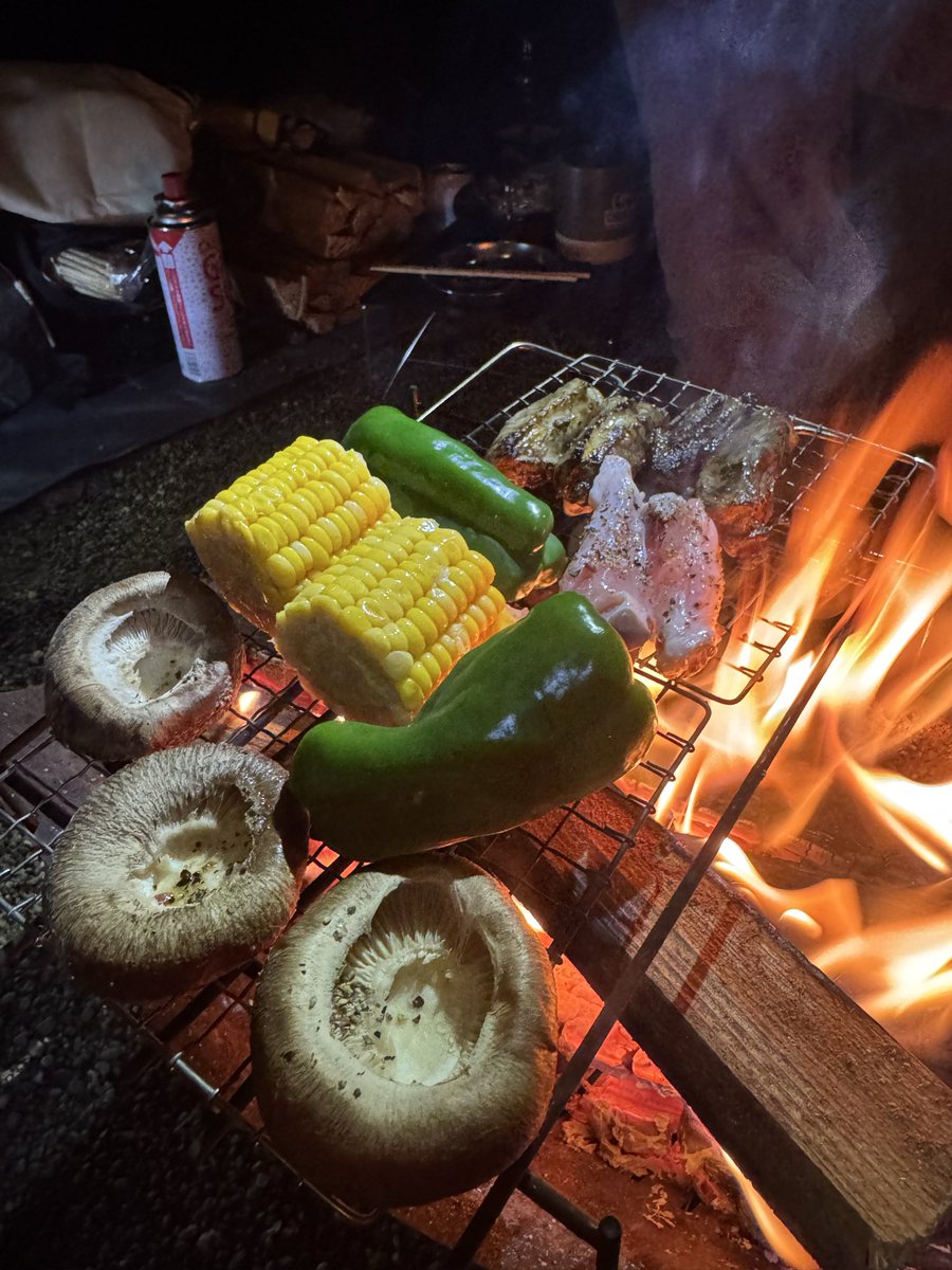 雨の中のキャンプです。
今夜はテントは諦めて車で寝ます。