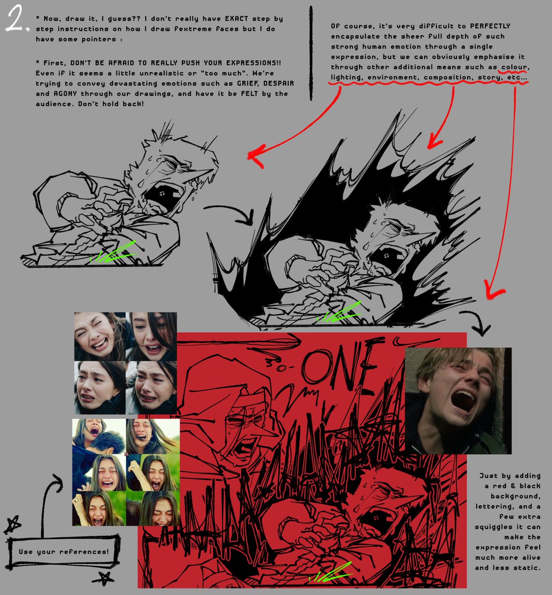 scarily_lacking's tweet image. Someone asked for it so here’s how I draw extreme facial expression👍

Keep in mind that I’m in no way a professional artist and this isn’t a One Size Fits All tutorial (or even a very good tutorial) so take everything I say here with a grain of salt!