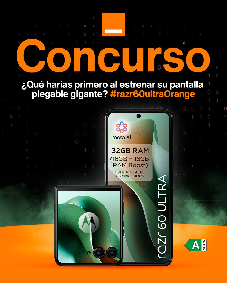 orange_es's tweet photo. 🍁 ¡Concurso! 📸 Llévate el Motorola razr 60 ultra con Orange

✅ Sigue a @orange_es y @MotorolaESP
🔄 Haz RT
💬 Responde: ¿Qué harías primero al estrenar su pantalla plegable gigante? + #razr60ultraOrange
🦄 Plus: menciona a un amigo

BBLL: https://t.co/luB15yyutp https://t.co/sbMoJdqa4t