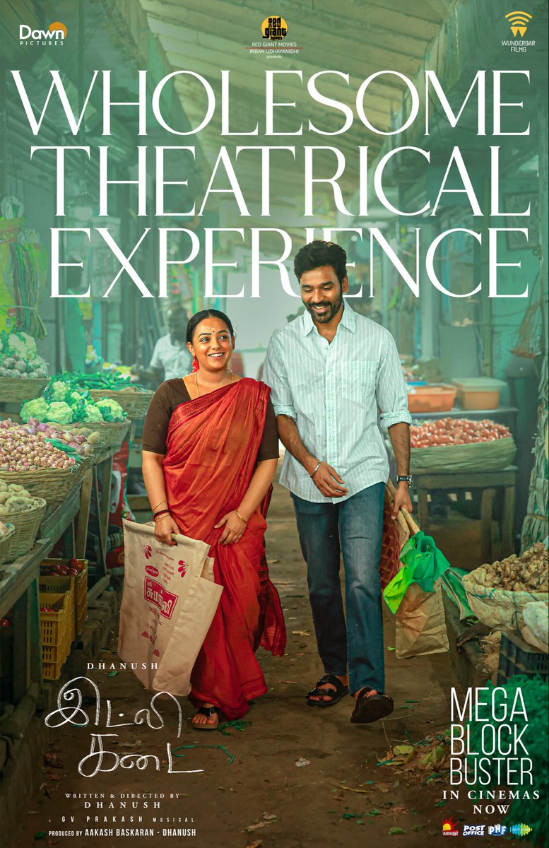 Don’t miss this wholesome journey on the big screens ❤️🍿

#IdliKadai - The feel good entertainer of the season ♨️🤩

<a href="/dhanushkraja/">Dhanush</a> <a href="/arunvijayno1/">ArunVijay</a> <a href="/RedGiantMovies_/">Red Giant Movies</a>  <a href="/gvprakash/">G.V.Prakash Kumar</a> @menennithya @aakashbaskaran @thesreyas <a href="/wunderbarfilms/">Wunderbar Films</a> <a href="/saregamasouth/">Saregama South</a> <a href="/dancersatz/">Sathish krishnan</a> <a href="/MShenbagamoort3/">M Shenbagamoorthy</a>